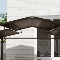 Outsunny 8 x 5ft Hardtop Grill Gazebo with Double Metal Roof, 2 Side Shelves and 4 Cup Holders for Patio Backyard Lawn Deck(m-8)