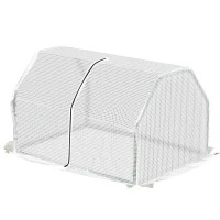 Outsunny 39" x 28" x 24" Portable Mini Greenhouse PE Grow House with Zipper Door Gardening Plant Cover Steel Frame(m-11)
