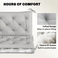 Outsunny 3-Seater Outdoor Bench Swing Chair Replacement Cushions for Patio Garden, Light Grey(m-5)