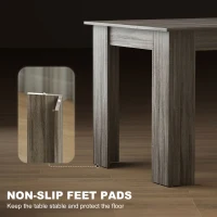 HOMCOM 63" Kitchen Table for 4-6 People, Dining Table with Wood Effect for Dining Room, Grey(m-7)