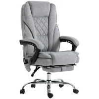 Vinsetto Massage Office Chair, Reclining Computer Chair with Adjustable Height and Footrest, Grey(m-2)
