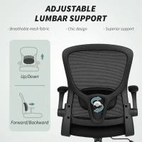 HOMCOM Ergonomic Mesh Office Chair with 4D Lumbar Support, Swivel Desk Chair with Flip-up Armrests, Tilt Function, Black(m-4)