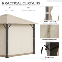 Outsunny 10' x 10' Patio Gazebo Aluminum Frame Outdoor Canopy Shelter with Sidewalls, Vented Roof for Garden, Lawn, Backyard, and Deck, Khaki(m-5)