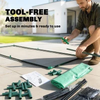 Outsunny Mini Greenhouse Portable Hot House for Plants with Zippered Doors for Outdoor, Indoor, 79" x 39" x 32", Green(m-7)