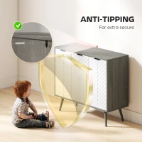 HOMCOM Modern Sideboard and Buffet, Dining Room Cabinet with Adjustable Shelves and 3 Doors, Grey(m-7)