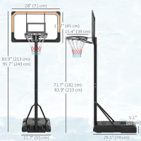 Soozier 6-7ft Basketball Hoop, Freestanding Basketball System with 18" Shatterproof Backboard and Weighted Base(m-3)