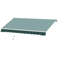 Outsunny 8' x 7' Retractable Awning, Patio Awnings, Sunshade Shelter with 280 g/m² UV & Water-Resistant Fabric and Aluminum Frame for Deck, Balcony, Yard, Dark Green(m-11)