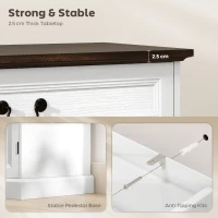 HOMCOM Buffet Cabinet, 55" Farmhouse Sideboard with Charging Station, 2 Drawers and 2 Adjustable Shelves, White Wood Grain(m-7)