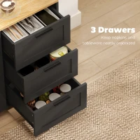 HOMCOM Buffet Cabinet with Soft-Close Doors, Modern Sideboard with 3 Drawers for Living Room, Kitchen, Dining Room, Black(m-5)