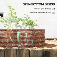 Outsunny 3.4' x 2' x 1' Galvanized Raised Garden Bed Kit, Metal Planter Box with Safety Edging, Brown(m-5)