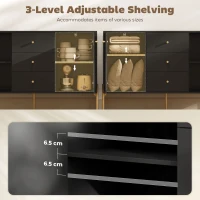 HOMCOM Buffet Cabinet, Modern Sideboard with 3 Soft-Close Drawers and 2 Adjustable Shelves for Living Room, Kitchen, Black(m-5)