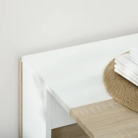 HOMCOM Drop Leaf Dining Table Wood Folding Table Multi-Use Side Table Dining Desk Space Saving Table, White/Oak(m-9)