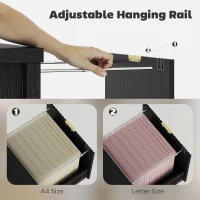 HOMCOM 2 Drawer File Cabinet with Silent Slides, Vertical Modern Filing Cabinet Fits Letter/A4 Size Home Office, Black(m-6)