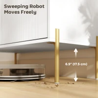 HOMCOM Sideboard, Modern Buffet Cabinet, Coffee Bar Cabinet with Fluted Doors and Adjustable Shelf, White(m-6)