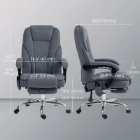 Vinsetto Massage Office Chair, Reclining Computer Chair with Adjustable Height and Footrest, Dark Grey(m-3)