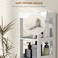 HOMCOM Narrow Bathroom Storage Cabinet, Bathroom Cabinet with 3 Drawers & 2 Open Shelves, Slim Bathroom Floor Cabinet, White(m-6)