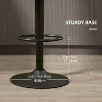 HOMCOM Modern Adjustable Bar Stools Set of 2, Swivel Barstool with Footrest, PU Leather Round Top for Kitchen, Dark Grey(m-7)