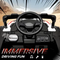 Qaba 12V Kids Ride On Truck with Dual Motors, Rear Suspension, Remote Control for 3-8 Years Boys Girls, White(m-7)