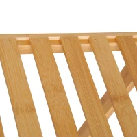 HOMCOM 9-Tier Bamboo Storage Shelf, Plant Stand, Utility Slatted Shelving Unit for Living Room, Balcony, Hallway, Bathroom, Natural(m-9)