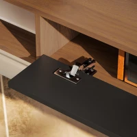 HOMCOM 55" Floating TV Stand for TVs up to 60 Inch, Wall Mounted Media Console with Flip Drawer and 2 Open Shelves, Walnut(m-10)