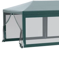 Outsunny 20&#39; x 10&#39; Outdoor Party Tent Gazebo Wedding Canopy with Removable Mesh Sidewalls, Green(m-9)