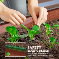 Outsunny 7.9' x 2' x 1' Galvanized Raised Garden Bed Kit, Metal Planter Box with Safety Edging, Brown(m-6)