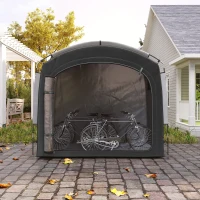 Outsunny Bike Storage Shed Tent, Portable and Waterproof with 210D Oxford Fabric and Carry Bag for 3-4 Bicycles, Black(m-9)