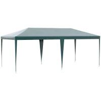 Outsunny 20&#39; x 10&#39; Outdoor Party Tent Gazebo Wedding Canopy with Removable Mesh Sidewalls, Green(m-8)