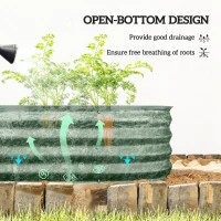 Outsunny 7.9' x 2' x 1' Galvanized Raised Garden Bed Kit, Metal Planter Box with Safety Edging, Green(m-5)