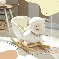Qaba Baby Rocking Horse, Sheep Rocking Horse with Lullaby Song for Toddlers 18–36 Months, White(m-3)