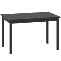 HOMCOM 47" x 30" Dining Table, Farmhouse Dining Room Table with Pine Wood Frame, Space Saving Kitchen Table, Black(m-2)