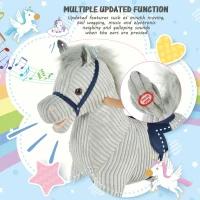Qaba Kids Rocking Horse Plush Ride on Horse Toddle Rocker for 36-72 Months(m-7)