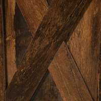 HOMCOM Industrial Sideboard, Buffet Cabinet with Sliding Barn Doors, Storage Cabinets and Adjustable Shelves for Living Room, Kitchen, Home Bar, Rustic Brown(m-13)