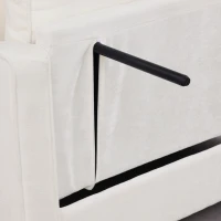 2-Seater Sofa Chaise Lounge with Irregular Curved Armrests, Ergonomic Backrest, Footrest with 2 Throw Pillows, 42.5" L x 32.5" W x 36.5" H, Beige(m-7)