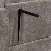 2-Seater Sofa Chaise Lounge with Irregular Curved Armrests, Ergonomic Backrest, Footrest with 2 Throw Pillows, 42.5" L x 32.5" W x 36.5" H, Brown(m-8)