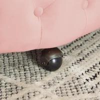 Velvet Upholstered Swivel Chair with Button-Tufted Back, Multi-Density Foam Cushion, Seat with 3 Accent Pillows, 30" L x 30" W x 26" H, Pink(m-6)