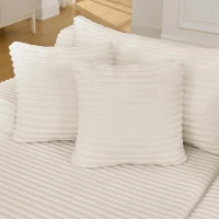 2-Seater Compressed Foam Lounge Sofa with Velvet Fabric and No Wood Frame, Loveseat Ideal for Bedroom, 83" L x 63" W x 25" H, Beige(m-5)