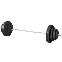 Soozier 154 lbs Barbell Weight Set, Adjustable Weights for Home Gym with 67" Barbell Bar, Strength Training Equipment(m-2)