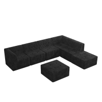 L-Shape Modular Sectional Sofa with Foam-Filled Cushions for Plush Comfort, Reversible Sleeper for Living Room, 130.5" L x 98.5" W x 30" H, Black