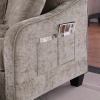 2-Seater Sofa Chaise Lounge with Irregular Curved Armrests, Ergonomic Backrest, Footrest with 2 Throw Pillows, 42.5" L x 32.5" W x 36.5" H, Brown(m-7)
