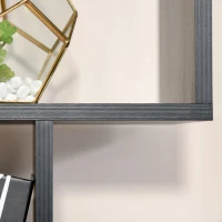 HOMCOM Wooden S Shape Bookcase 6 Shelves Storage Display Home Office Furniture(m-13)