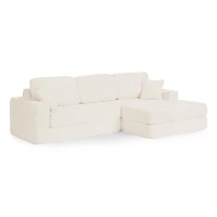Right-Facing L-Shaped Modular Sectional Sofa with Spring-Supported Seats, Couch for Space-Saving Living, 112.5" L x 62.5" W x 28" H, Beige(m-10)