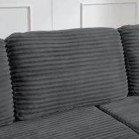 Left-Arm L-Shape Modular Sectional Sofa with Plush Foam-Filled Seats, Modular Sofa Ideal for Living Room, 112.5" L x 62.5-88" W x 28" H, Gray(m-8)