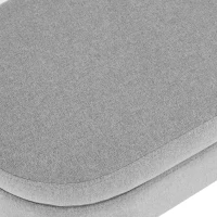 Oval Storage Ottoman Bench with Linen-Upholstered Pleated Fabric, Multiuse Footstool and Seat for Living Room, 43.5" L x 16" W x 16" H, Grey(m-6)