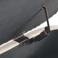 Oval Storage Ottoman Bench with Pleated Linen Fabric, Hidden Storage Footstool with Handmade Rubberwood Legs, 43.5" L x 16" W x 16" H, Beige(m-6)