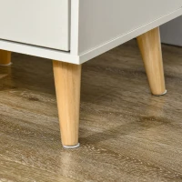 HOMCOM Bedside Table, Modern Nightstand with 3 Drawers, Side End Table with Wood Legs for Living Room, Bedroom, White(m-10)