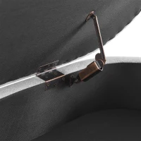 Oval Storage Ottoman Bench with Linen-Upholstered Pleated Fabric, Multiuse Footstool and Seat for Living Room, 43.5" L x 16" W x 16" H, Grey(m-5)