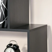 HOMCOM Wooden S Shape Bookcase 6 Shelves Storage Display Home Office Furniture(m-12)