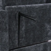 2-Seater Sofa Chaise Lounge with Irregular Curved Armrests, Ergonomic Backrest, Footrest with 2 Throw Pillows, 42.5" L x 32.5" W x 36.5" H, Black(m-8)