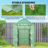 Outsunny 3-Tier Mini Greenhouse, Walk-in Greenhouse, Garden Hot House with 4 Shelves, Roll-Up Door and Weatherized Cover, 56" x 29" x 77", Dark Green(m-6)